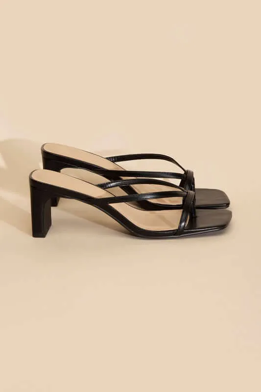 GADGET-S White Thong Mule Heels Sandals