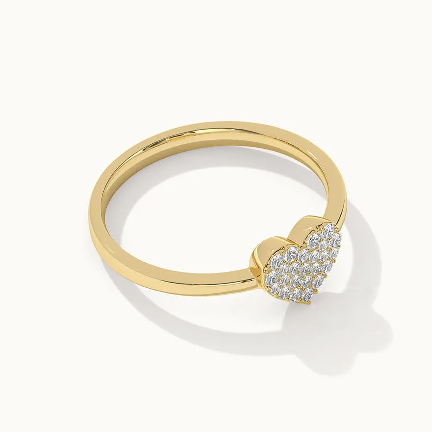 Heart Pave Diamond Ring