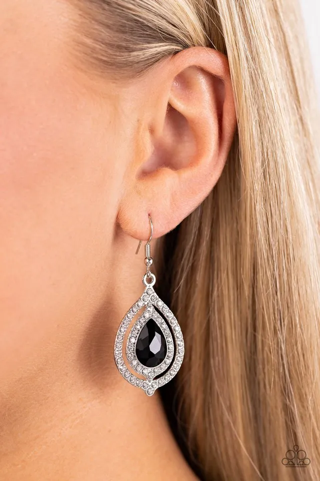 Paparazzi Earring ~ Lets GLOW, Girls! - Black